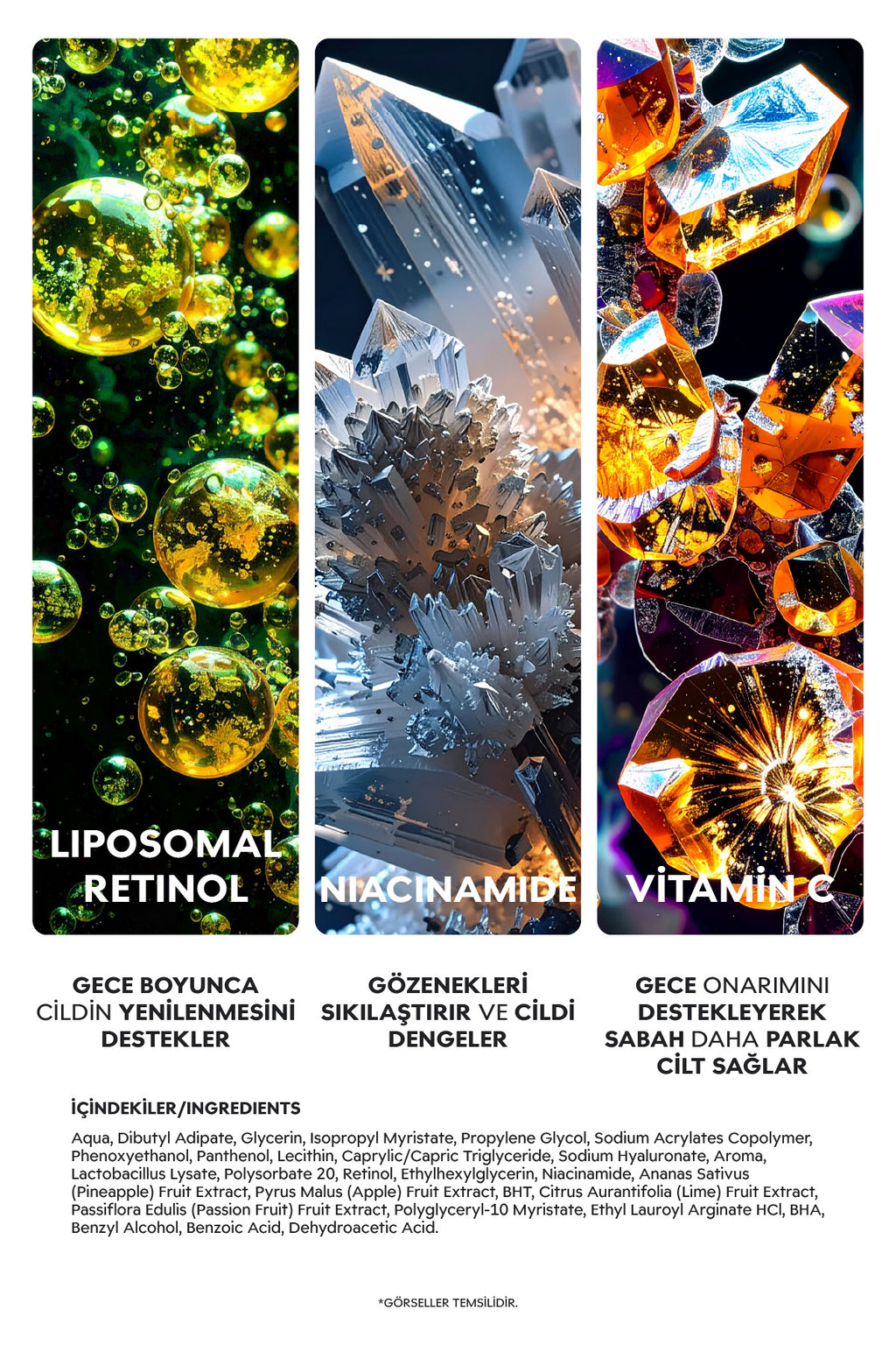 Gece Kremi Retinol+Niasinamid Elma Özlü İnce Çizgi Kırışıklık Karşıtı 50ml