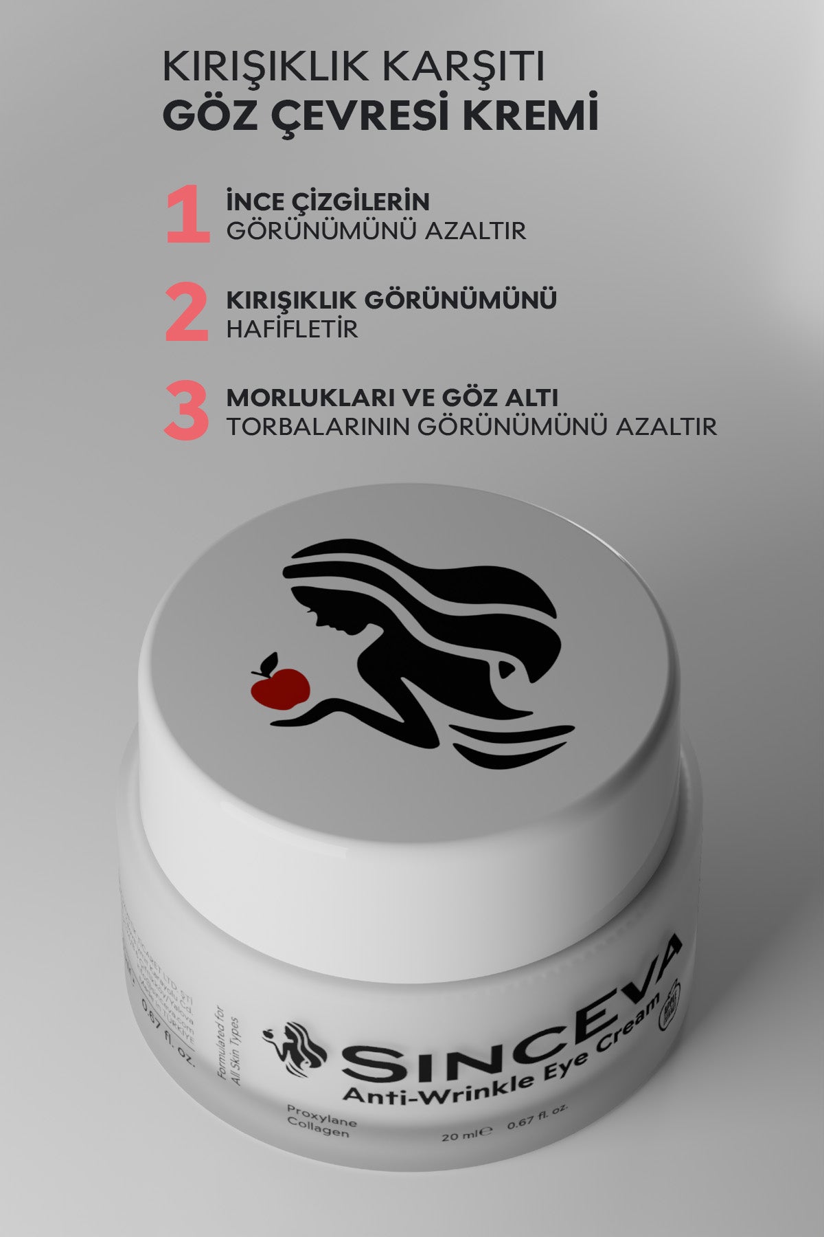 Göz Çevresi Kremi Proxylane + Kolajen Elma Özlü Kırışıklık ve Morluk Karşıtı 20ml