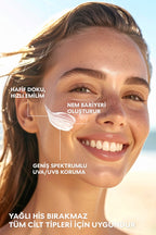 Güneş Kremi SPF 50 Aloe Vera + Panthenol Elma Özlü Geniş Spektrumlu UVA/UVB Koruma 100ml
