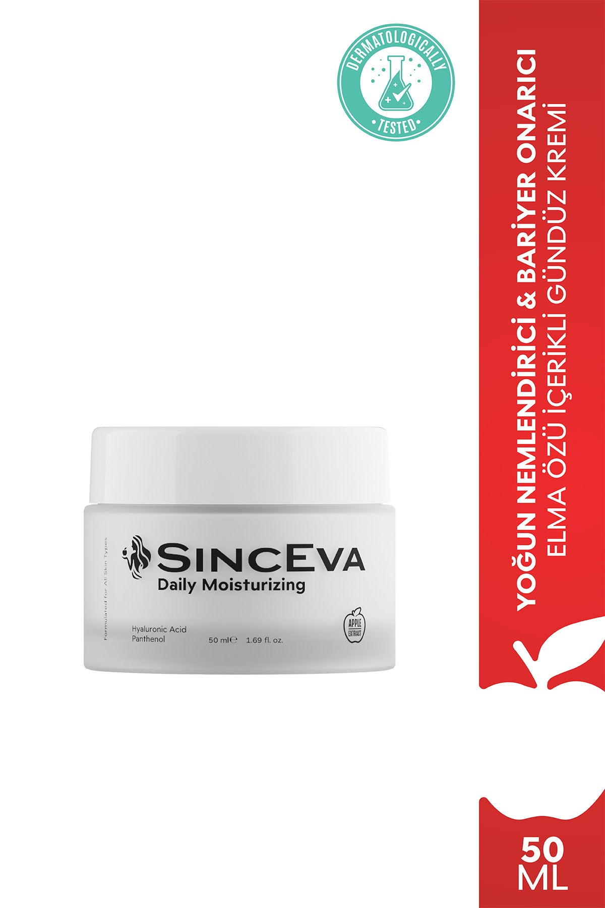Hyaluronik Asit Günlük Nemlendirici Krem Panthenol Elma Özlü Yoğun Nem Bariyer Onarıcı 50ml