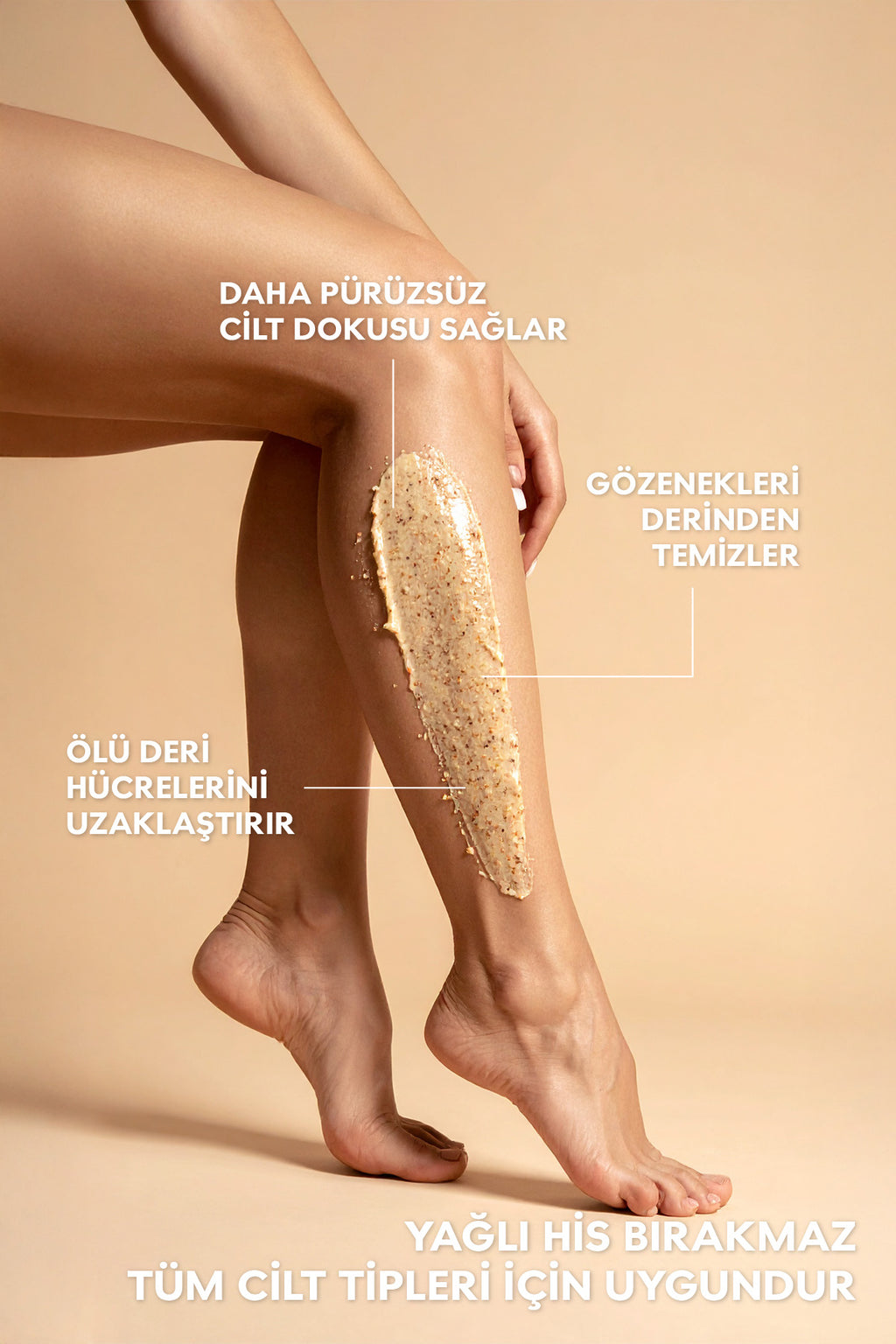 Peeling Scrub Krem+Kayısı Çekirdeği Partiküllü Elma Özlü Ölü Deri & Gözenek Arındırıcı 200ml