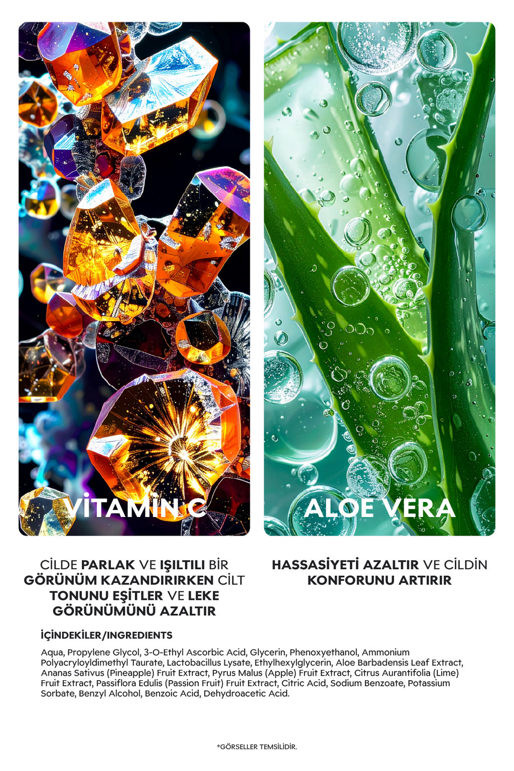 Vitamin C Serum %5 C Vitamini + Aloe Vera Elma Özlü Ton Eşitleyici & Aydınlatıcı 30ml