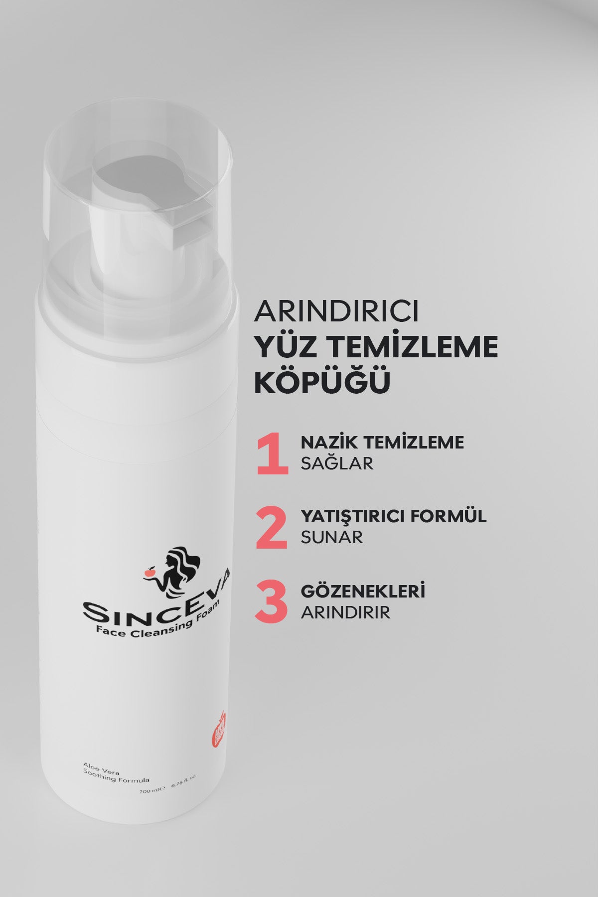Yüz Temizleme Köpüğü Aloe Vera + Elma Özlü Nazik Temizleyici & Arındırıcı 200ml