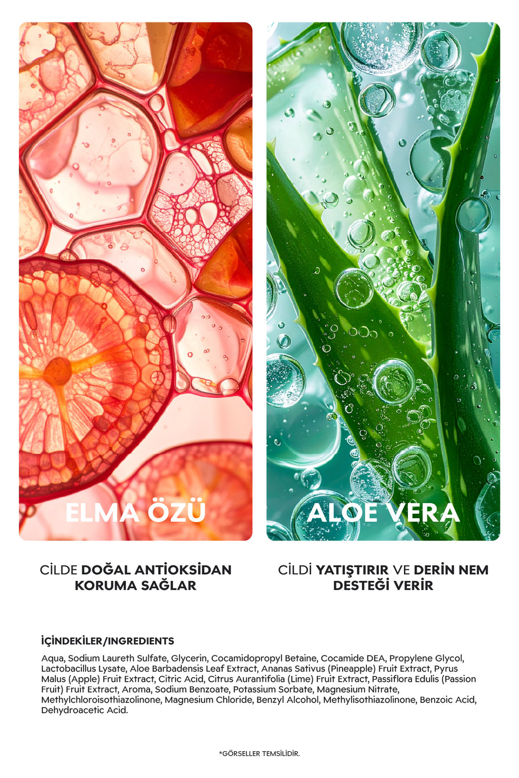 Yüz Temizleme Köpüğü Aloe Vera + Elma Özlü Nazik Temizleyici & Arındırıcı 200ml