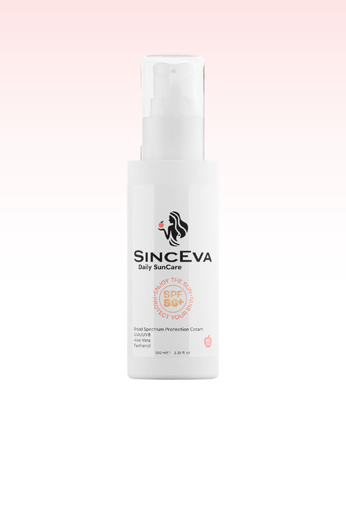 Güneş Kremi SPF 50 Aloe Vera + Panthenol Elma Özlü Geniş Spektrumlu UVA/UVB Koruma 100ml